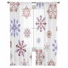 Christmas Letter Snowflakes Curtains For Living Room Bedroom Home Decoration Window Voile Tulle Curtain Drapes