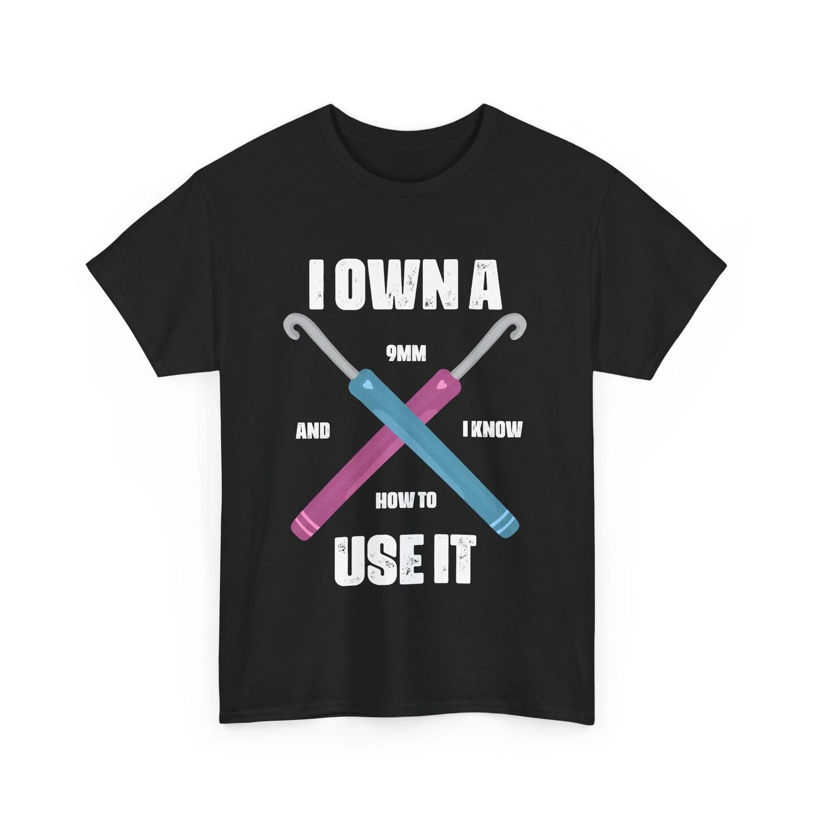 Knitting Crochet Shirt, Crochet Sewing Lovers Shirt, Crochet Women T-shirt L