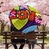 1pc Love Colorful Automatic Opening and Closing Umbrella, High-quality Compact Travel Umbrella, Lightweight and Portable C1125138