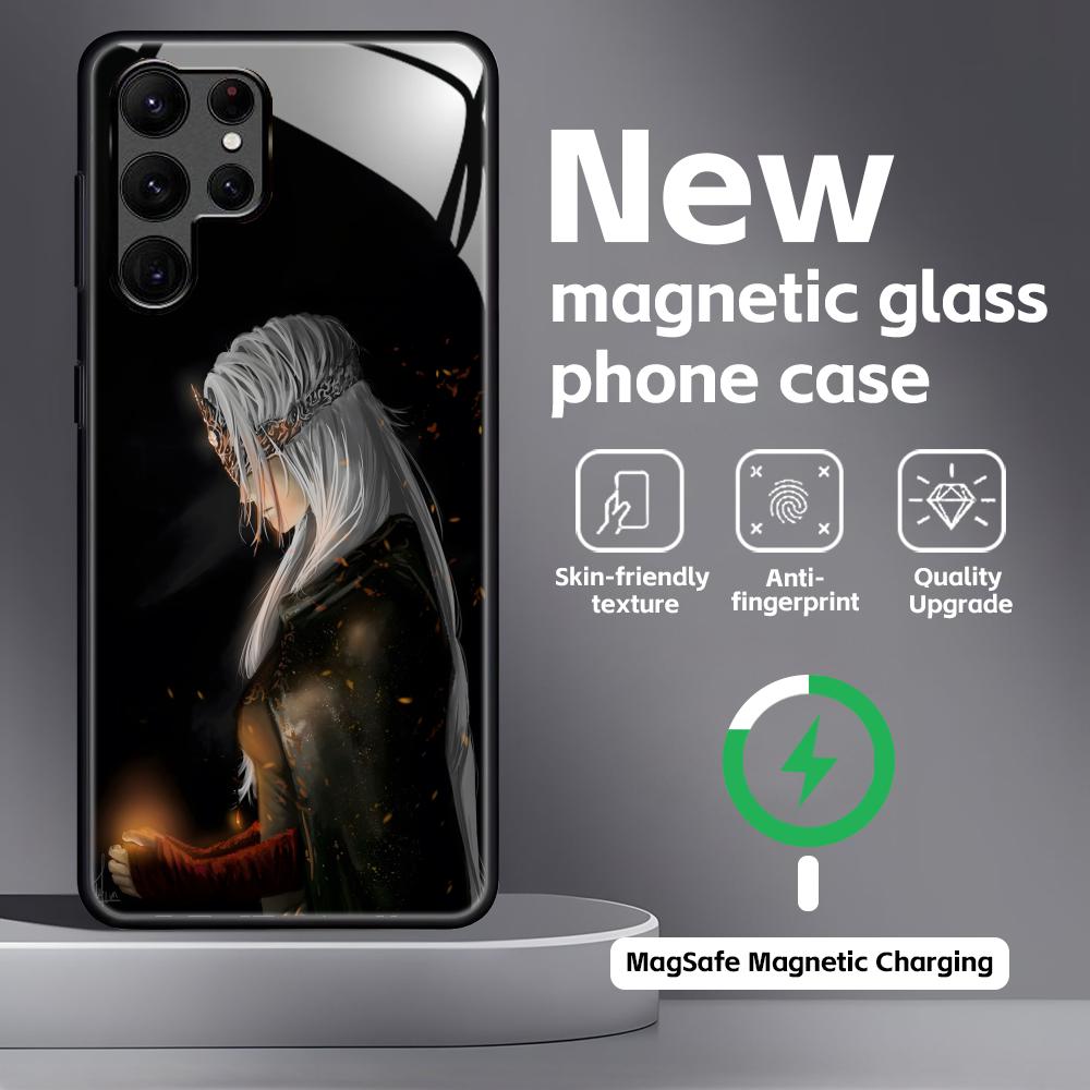 Klasická hra DARK SOULS Pouzdro na telefon Pro Samsung S26 S25 S24 S23 S22 S21 Plus Ultra Note20 Skleněné Magnetické Pouzdro