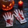 Reusable Holiday Party Supplies Halloween Horror Gloves, Creepy Red Hand Cosplay Prop for Party, Atmosphere Spooky Costume Accessory Haunted
