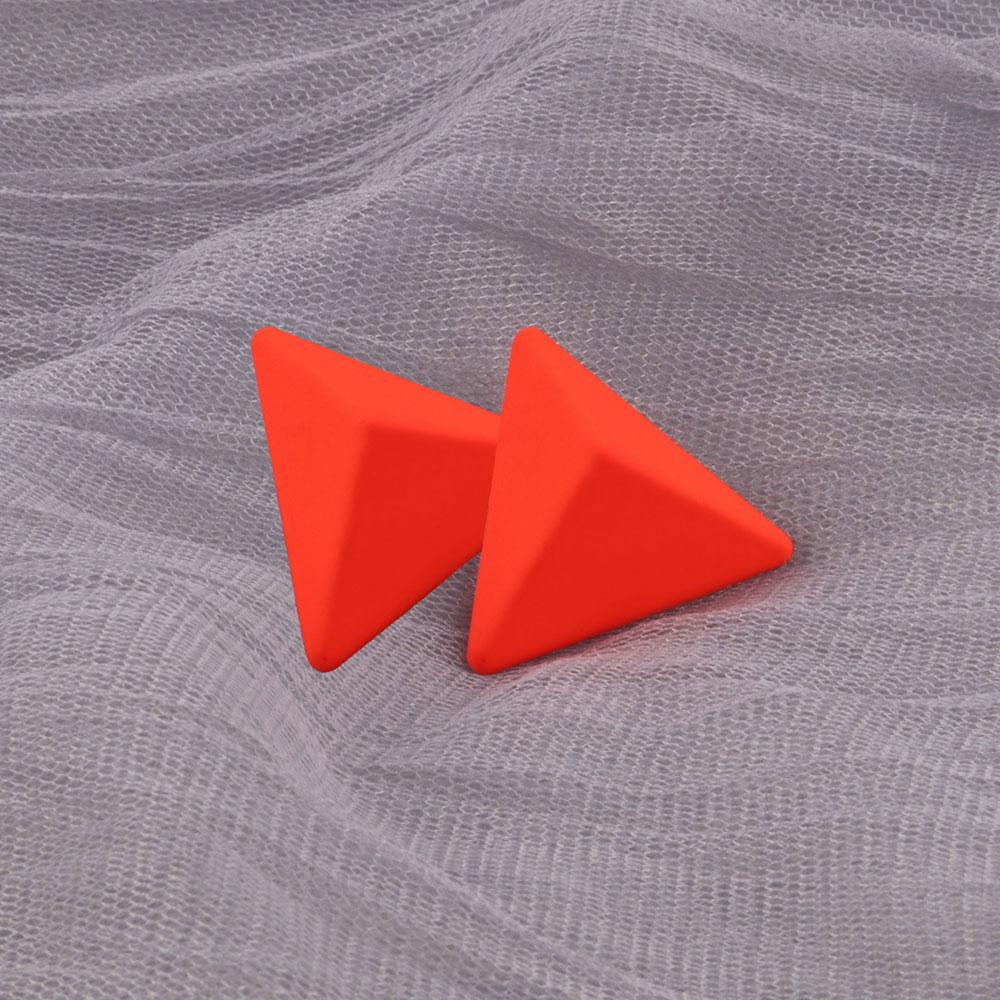 New Korean Neon Yellow Green Round Square Acrylic Stud Earrings For Women Geometric Triangle Matt Earrings Jewelry Party Gifts