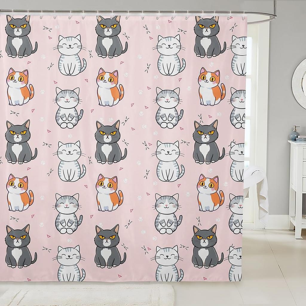 Boys Girls Japanese-Style Shower Curtain Red Cherry Bath Curtain Mount Fuji Bathroom Accessories Teens Bedroom Decor