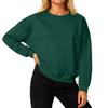 Women's Loose Comfortable Casual And Fashionable Round Neck Threaded Sleeves Solid Color Long Sleeved Sweatshirt