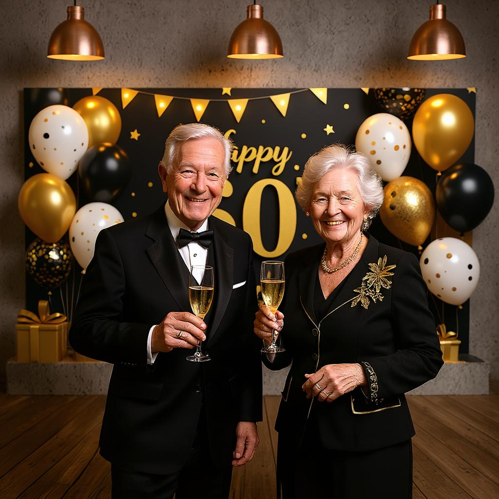 Birthday Celebration Backdrop Balloon Decorations Milestone Birthday Background 60th Birthday Display Luxury Design