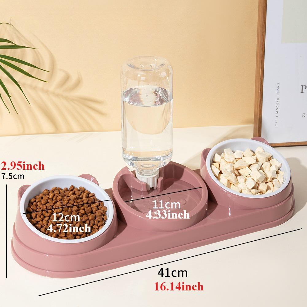 Elevated Bowl for Cats and Dogs Durable Two-in-one Feeder Bowl Food Bowl Automatic Drinking Water Small Cat Dog Pet Supplies