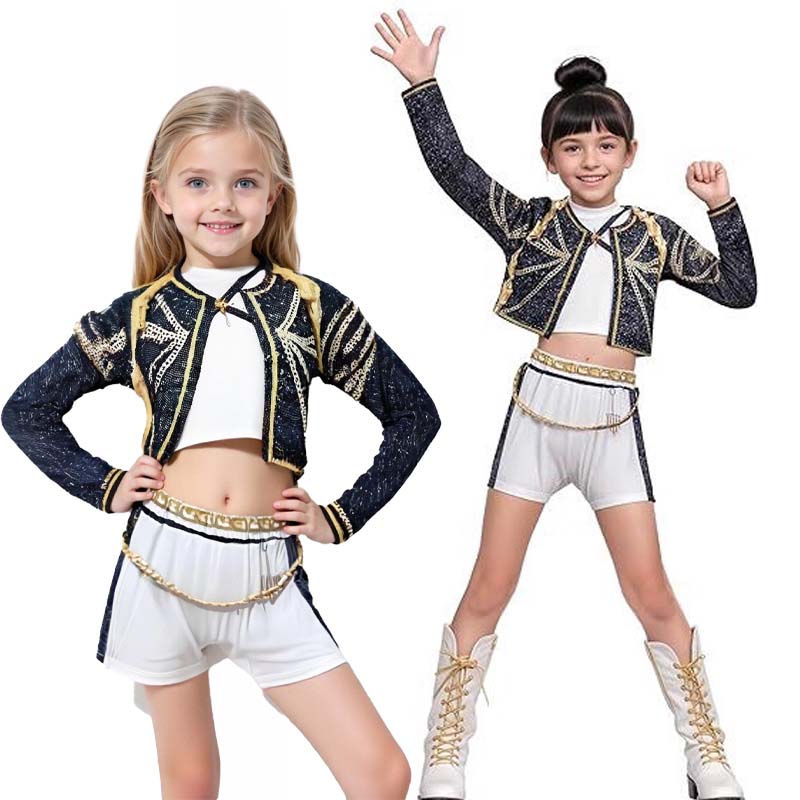3Pcs Kpop Costume Rumi Singer Dance Dress 3D Print Girls Halloween Christmas Costumes Cosplay Fancy Stage Performance Outfits
