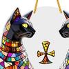 Black Cat Sun Catcher 2D Acrylic Hanging Decoration Stained Glass Style Multicolor Cat Decoration for Room Window Balcony