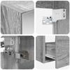 Bathroom Furniture Set 4 Pcs Grey Sonoma Engineered Wood and Glass