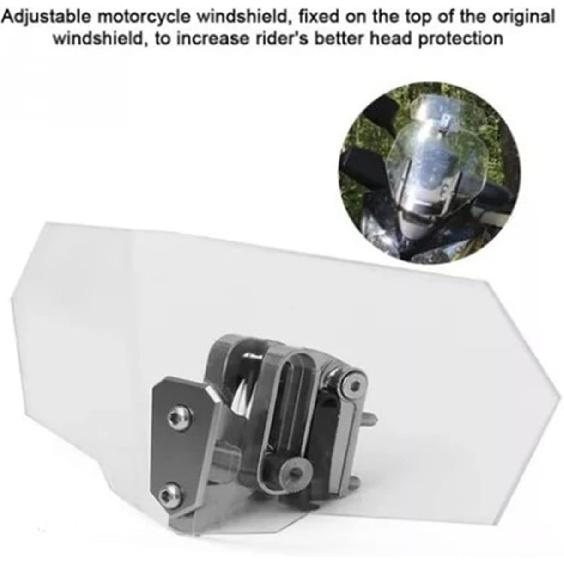 Universelle Motorrad-Windschutzscheibenverlängerung Klar Motorrad-Windschutzscheibe Luftstrom Einstellbarer Windschutz Windabweiser