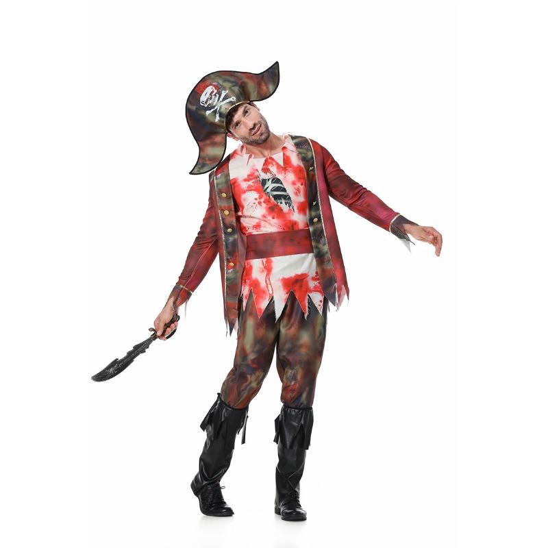 Couple, Ghost Bride Halloween Costume Pirates of the Caribbean Captain Bloodstained Zombie Male Pirate Play