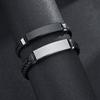 Simple Twisted Braid Leather Bracelet Stainless Steel Chain Engravable Jewelry