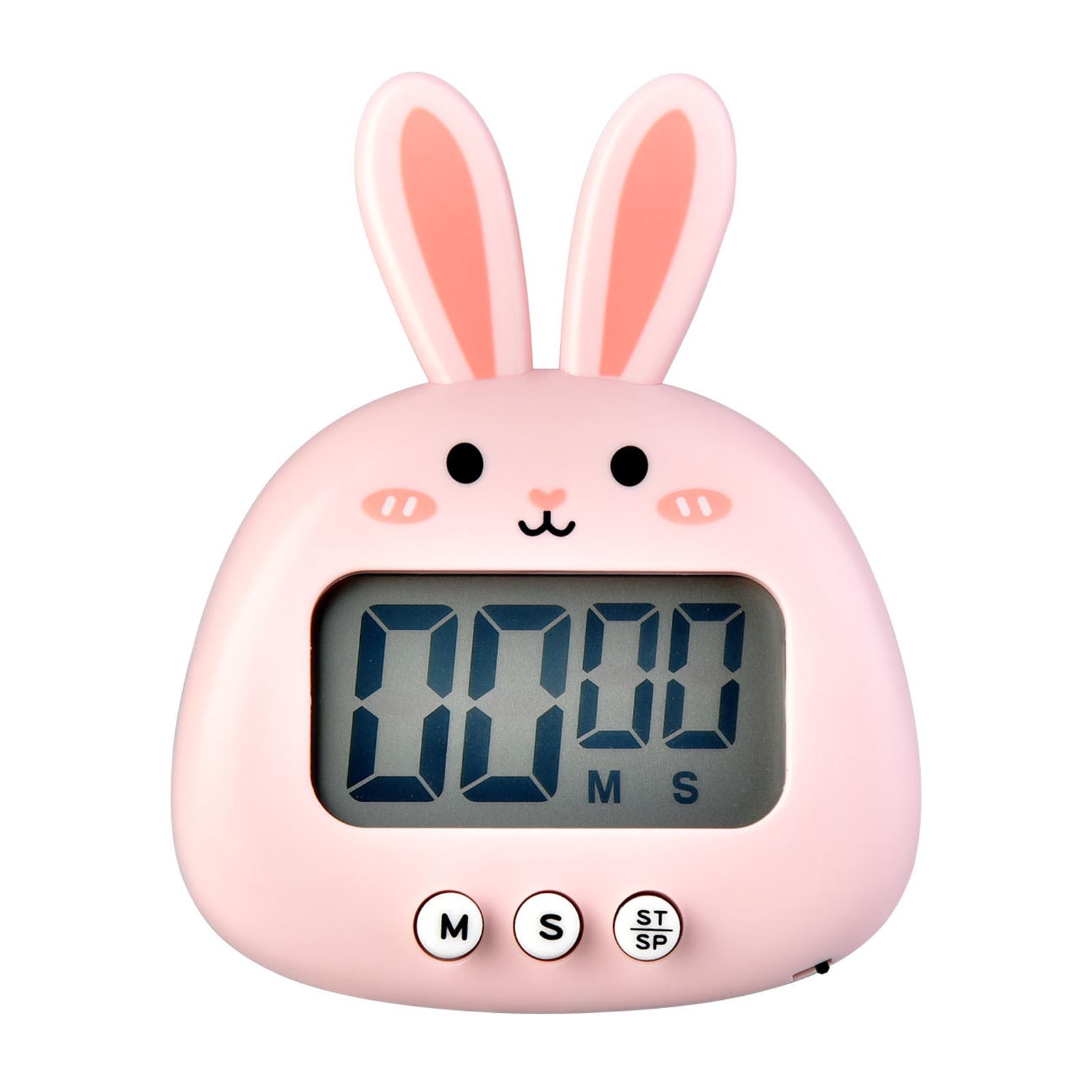 Цифровой кухонный таймер Cute Bunny Magnetic Precise Easy Clear Alarm Cooking Timer для семьи Pink
