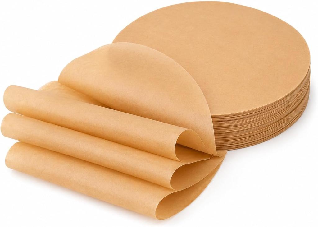 Round Parchment Paper Sheets 15cm, Unbleached Cake Pan Liners and Non-Stick Baking Paper Circles for Oven and Air Fryer (50 and 100 Pack Options)