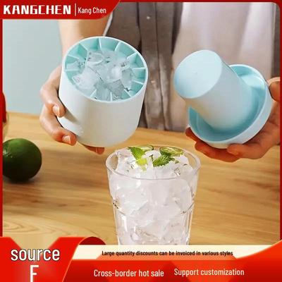 Silicone Cylinder Ice Cube Mold & Storage Box – Easy Release, Large Ice Bucket & Mini Ice Cup