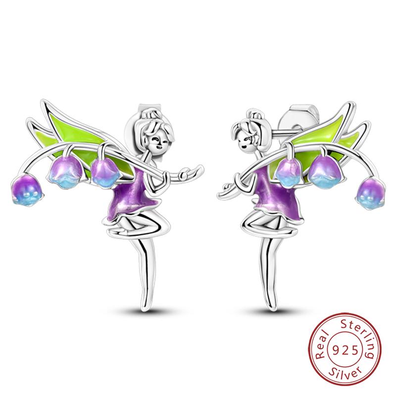 New 925 Silver Hoop Earrings Bow Strawberry Cherry Cream Sunflower Hoop Earrings For Women Fashion Party Jewelry Gift