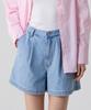 UNKNOWN PLANET Essential One-Pleat Denim Shorts Blue