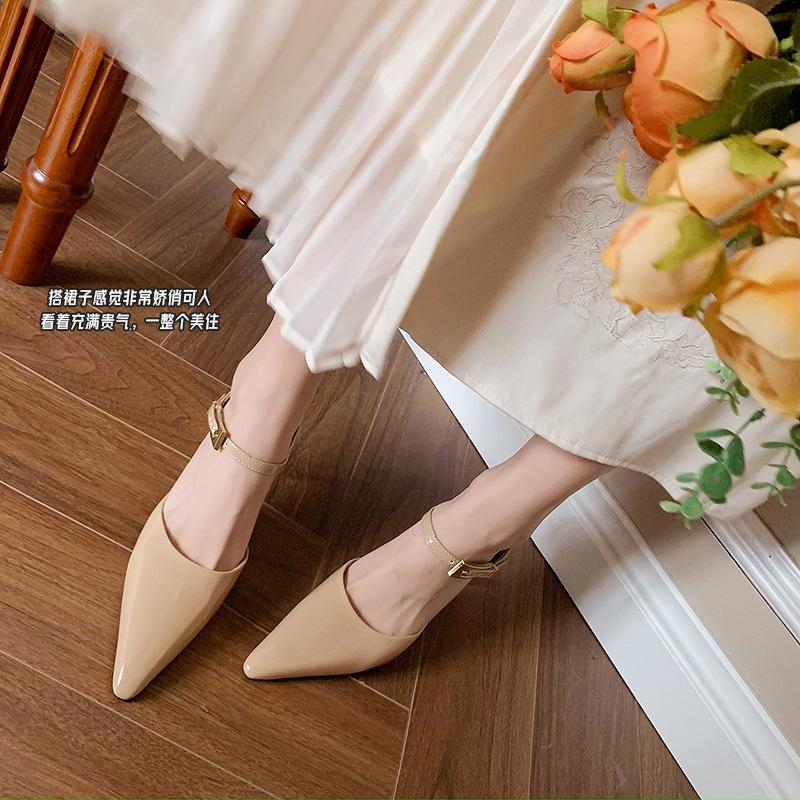 New Products In July~ 2025 Summer High Heels Simple Temperament Pointed Thin Heel Patent Leather Bag Head Women's Shoes