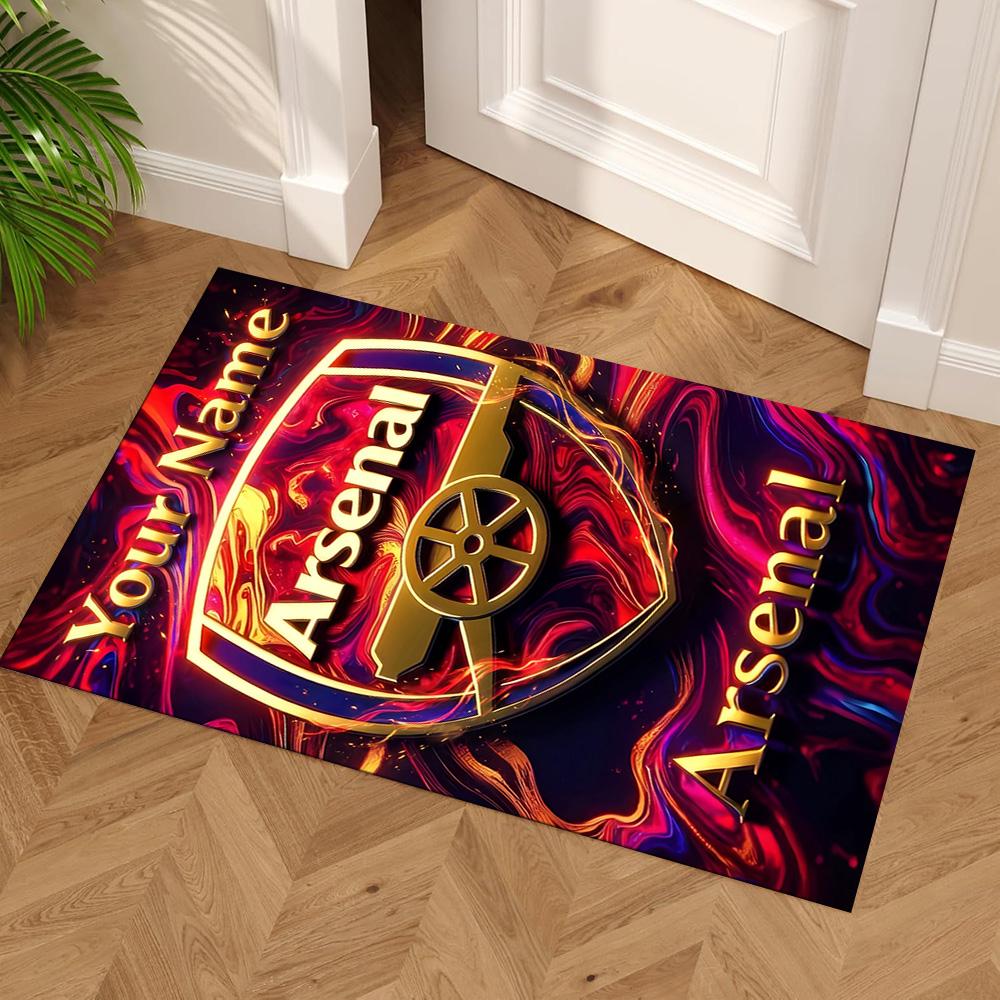 Arsenal F.c. Customize Your Name Floor Rug Office Rug Suitable for Playrooms Living Rooms Foyer Decorate room Anti-slip Rug Decorate Offices