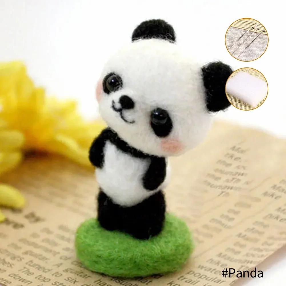 Cute Wool Felting Package Material Animal Handmade Toy Non-Finished DIY Arts Crafts Needlework Yarn Needle Felting Starter Kit