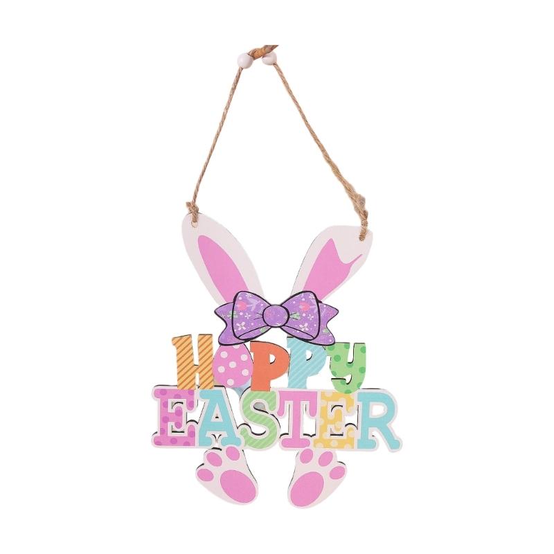 Easters Wood Hanging Sign Easters Wood Wreath Sign Happy Easters/Spring Door Sign Plaque for Front Door Wall Decors
