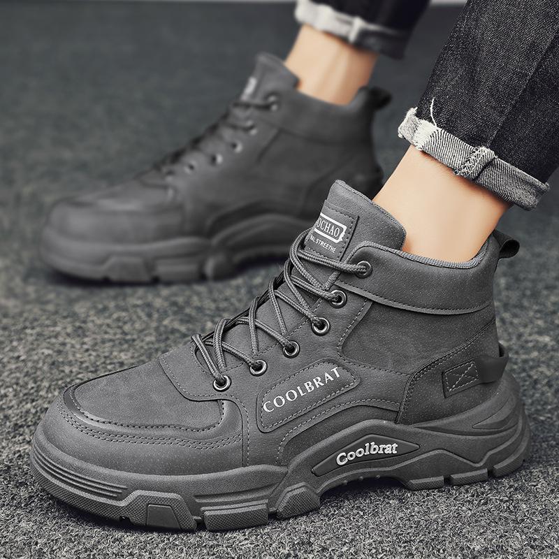 Spring and Autumn New High-top Martin Boots Men's Retro Work Platform Tooling for Outdoor Mountaineering Wear-resistant Labor Insurance Men's Shoes