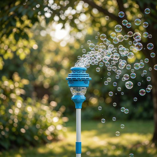 Straßenlaternen-Seifenblasenmaschine mit 2-in-1 Wassersprüh- & Seifenblasenmodus