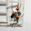 Halloween Artificial Pumpkin Bouquet Decor - Black & Orange Spooky Ghostly Pumpkins with Bats,Home Decorators, Party Centerpiece