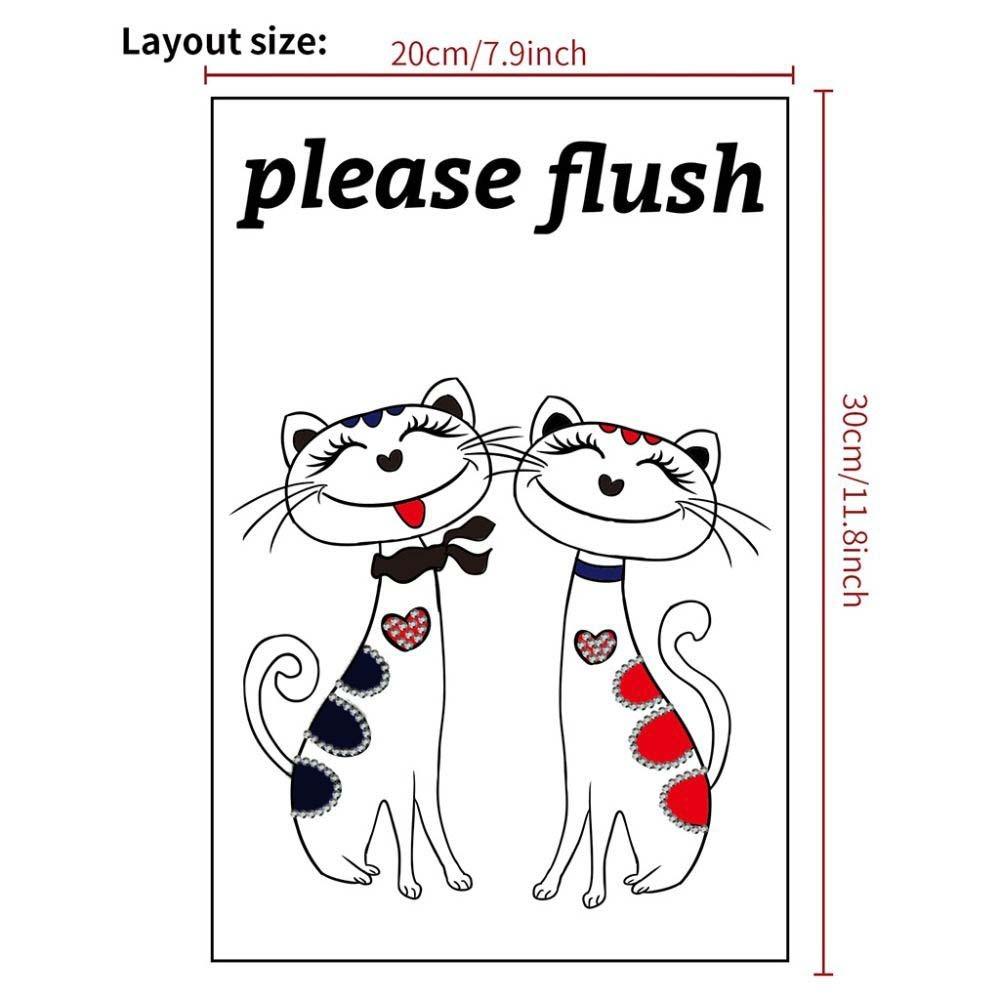 PVC Toilet Sign Sticker Please Flush Bathroom Decals Sea Animal Toilet Sticker  Bathroom