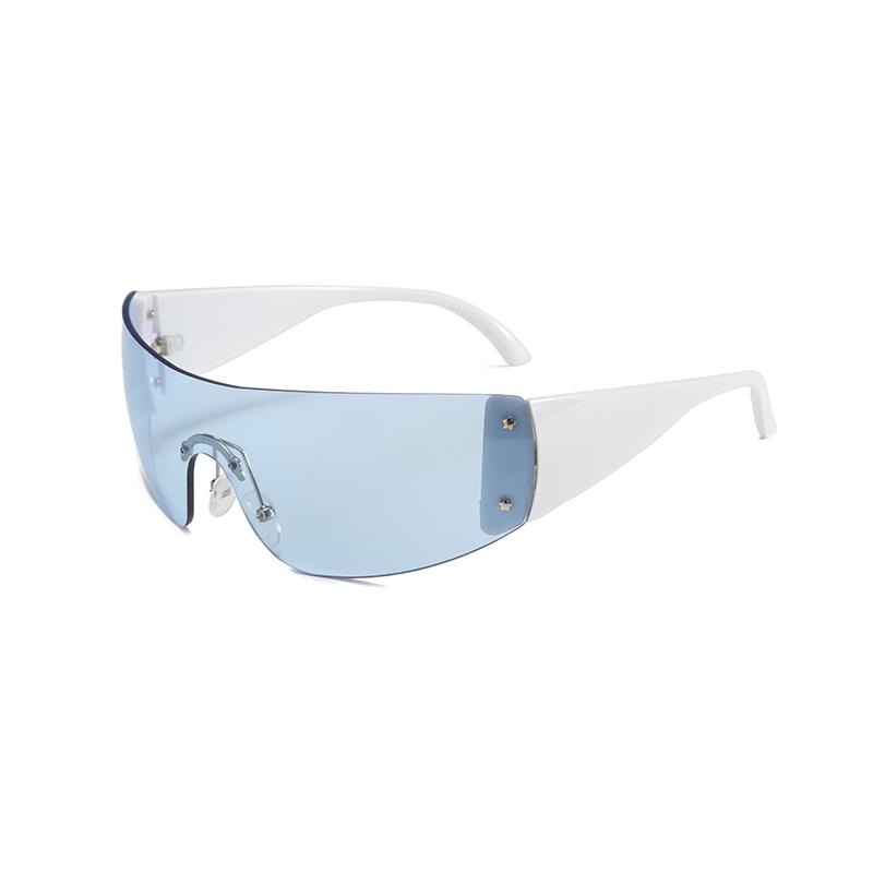 Rimless Y2k One-piece Integrated Millennium Spice Girl Sunglasses UV400 Cycling Sunshade Fashion Sunglasses