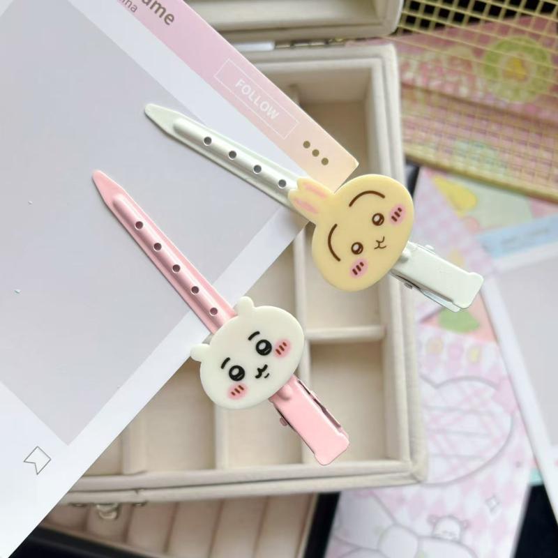 2Pcs Kawaii Ins Cartoon Usaki Hachiware Hair Clip Decor Sweet Chiikawa Anime Barrettes Cute Hair Accessory Gifts
