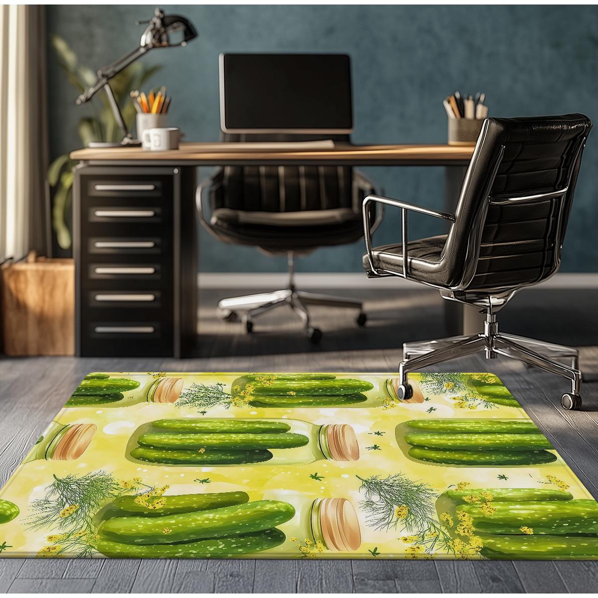 

Pickles jar dill pattern crystal velvet rug kitchen bathroom mat funny food design home decor anti slip soft floor carpet 50x80cm