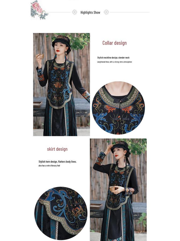 Ethnic Embroidered Chinese-Style Sleeveless Cardigan Vest