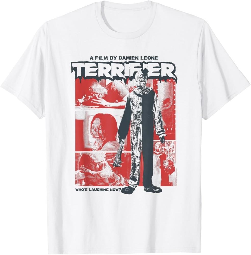 Футболка Terrifier Двухцветный художественный коллаж фильм ужасов L