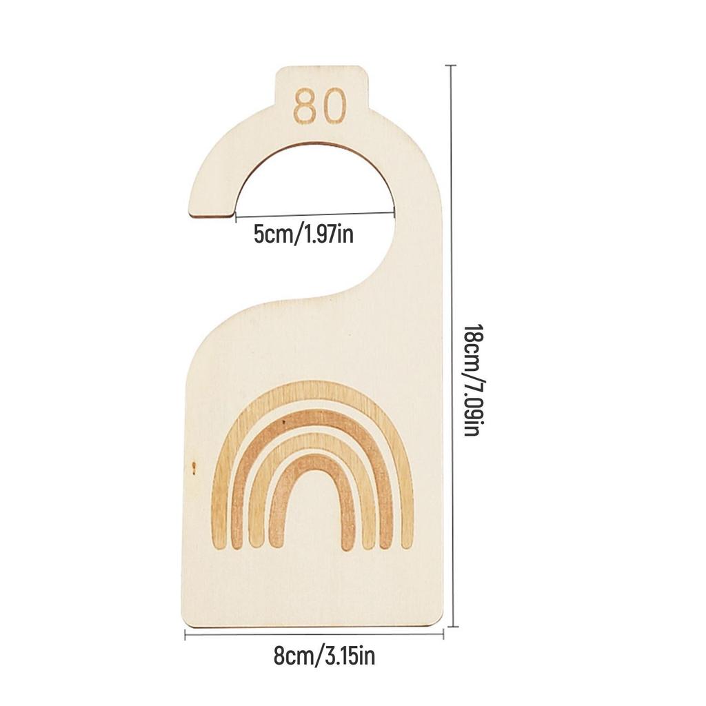 7x Nursery Hanger Organizers Nursery Closet Organizers Wood Newborn Wardrobe Divider for Closet Room Bedroom Birthday Nursery