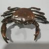 Vintage Krab Simulace Zvířecí Model Socha Figurka Miniatura Čajový Mazlíček Ornament Starožitné Kovové Řemesla Stolní Dekorace