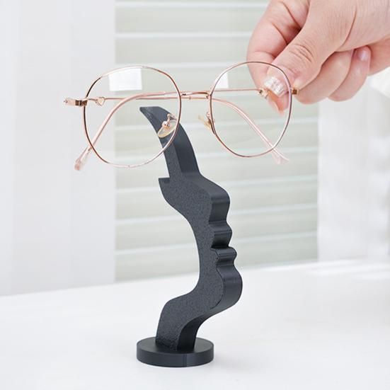 Szklany uchwyt w kształcie twarzy Abstrakcyjny stojak do ekspozycji okularów przeciwsłonecznych z boczną twarzą Organizer do przechowywania na biurko Drukowany 3D do domu, biura, sypialni, stolika nocnego, dekoracji biurka