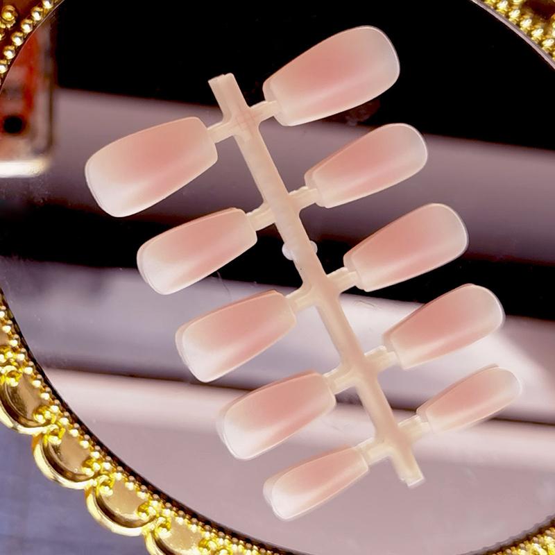 30Pcs Blush Color Fake Nails Removable False Nails Wearable Press On Fake Nails Nail Tips Nails Art Extension Tools