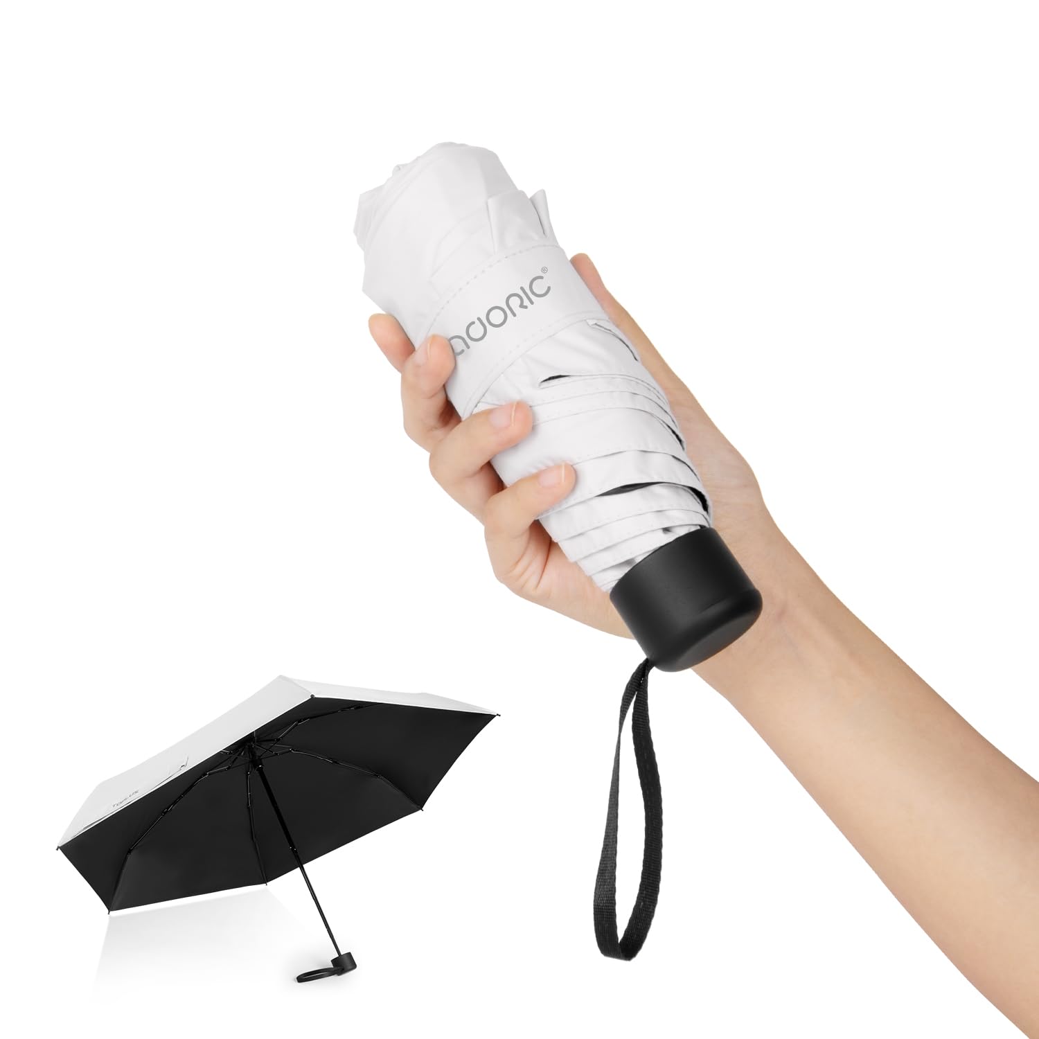 

2025 Новый складной зонт JIS с защитой от УФ-лучей, простой в использовании для солнечной и дождливой погоды, полная защита от солнечных ожогов, зонт высокой прочности для дождливой воды, ручное открытие и чехол для хранения, белый белый