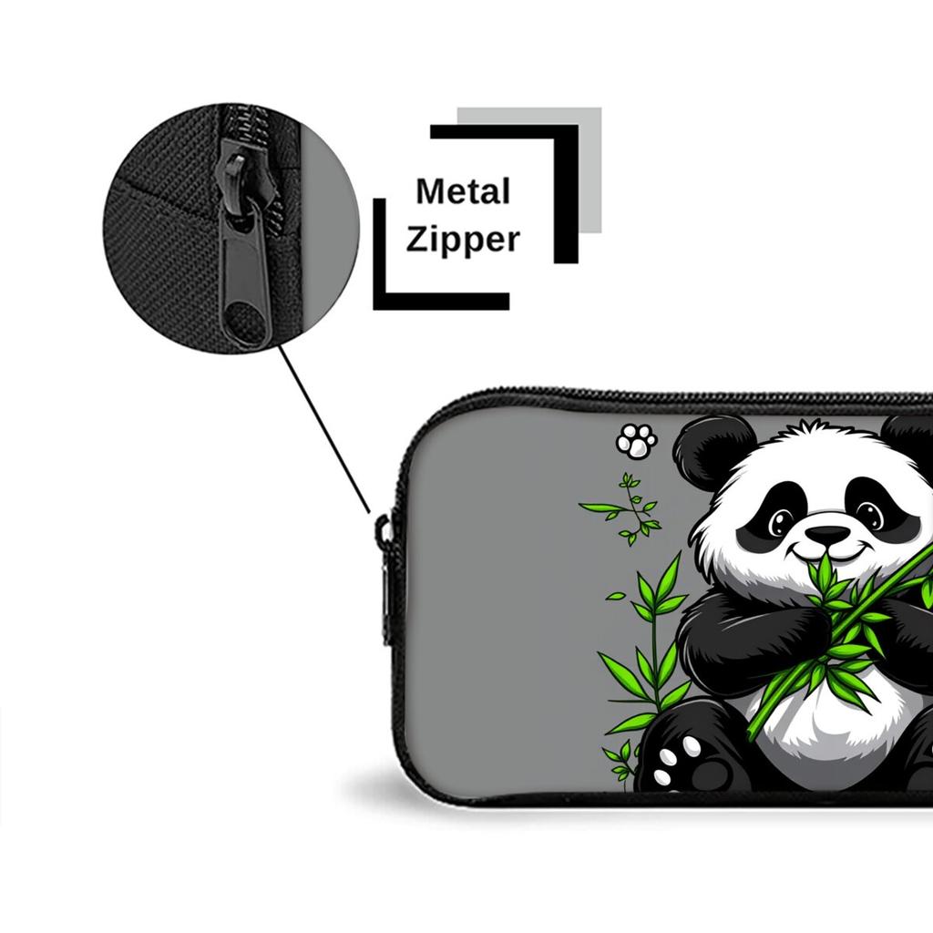 Panda Bambus Muster Einlagige Federtasche für Jungen/Mädchen Beste Geschenke 2D Flache Cartoon Schulsachen Federmäppchen für Kinder