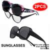 2 Pack Over Glasses Sunglasses for Women UV Protection, Fit Over Prescription Glasses Sunglasses Lightweight T01