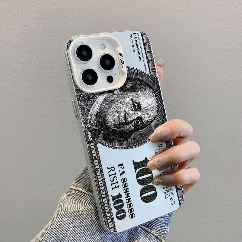 Dollar Bill Graphic Laser Phone Case For iPhone 17 16 15 14 Pro Max Plus 13 Mini 12 11 Pro Max 17 Air Shockproof Back Covers