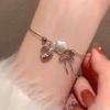 Fashion Women's Bowknot Pendant Bracelet Star Pink Zircon Heart Open Bangle Bracelet Accessory for Women Girl Y2K Style