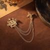 1Pcs Temperament Tassel Crystal Brooch Vintage Collar Jewelry  For Women Dress Mens Shirt Suit Set