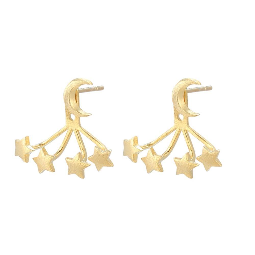 Sliver Moon Culminating Stars Earrings Gold Hanging Stars Ear Studs  Vacation