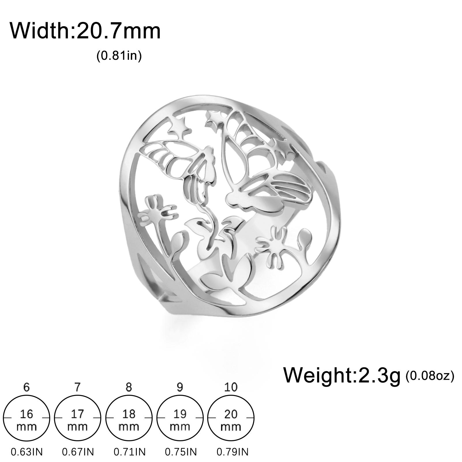 

Cazador Butterfly Flower Women s Ring Stainless Steel Gold Color Aesthetic Finger Rings Jewelry Birthday Gift 2025 Trend New 9