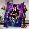 1pc Addams Family Wednesday4 Theme Blanket - Digital Print, Polyester, Cozy for All Seasons, Perfect for Outdoor, and Travel