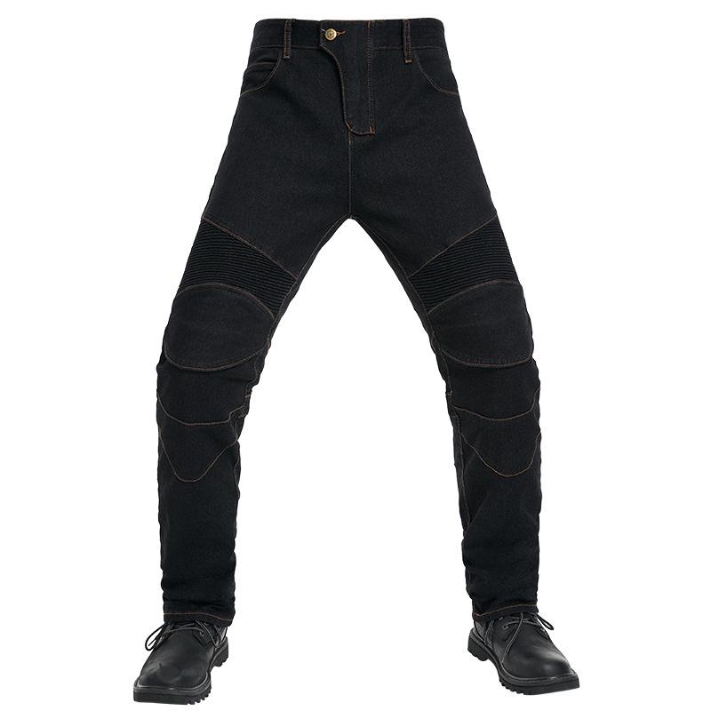 Motorradrennhose mit geradem Bein und Knieschützern