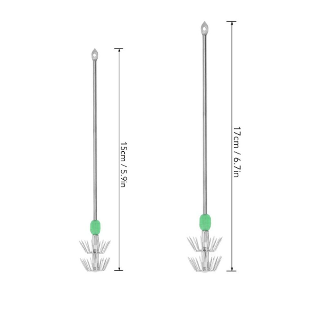 10PCS Double Layer Squid Fishing Jig Hook Long Handle Squid Hooks Squid Baits Hook  Squid Fishing
