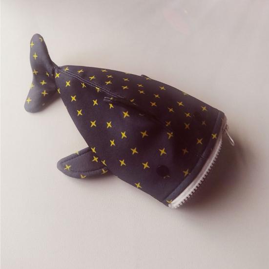 Pencil Bag Shark Shape Smooth Zipper Closure Pen Holder Large Capacity Thickened Funny Stationery Organizer